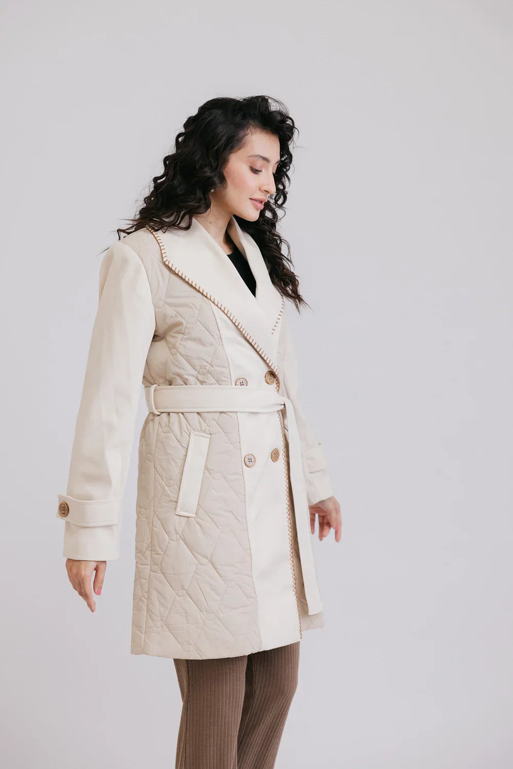 Picture of Ellena - Full Sleeves Long Coat - Available at Raja Sahib
