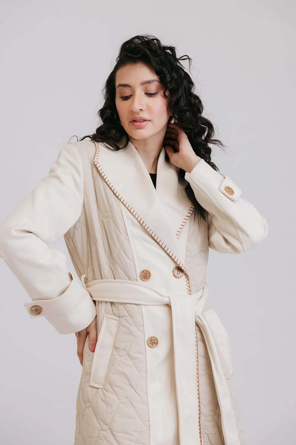 Picture of Ellena - Full Sleeves Long Coat - Available at Raja Sahib