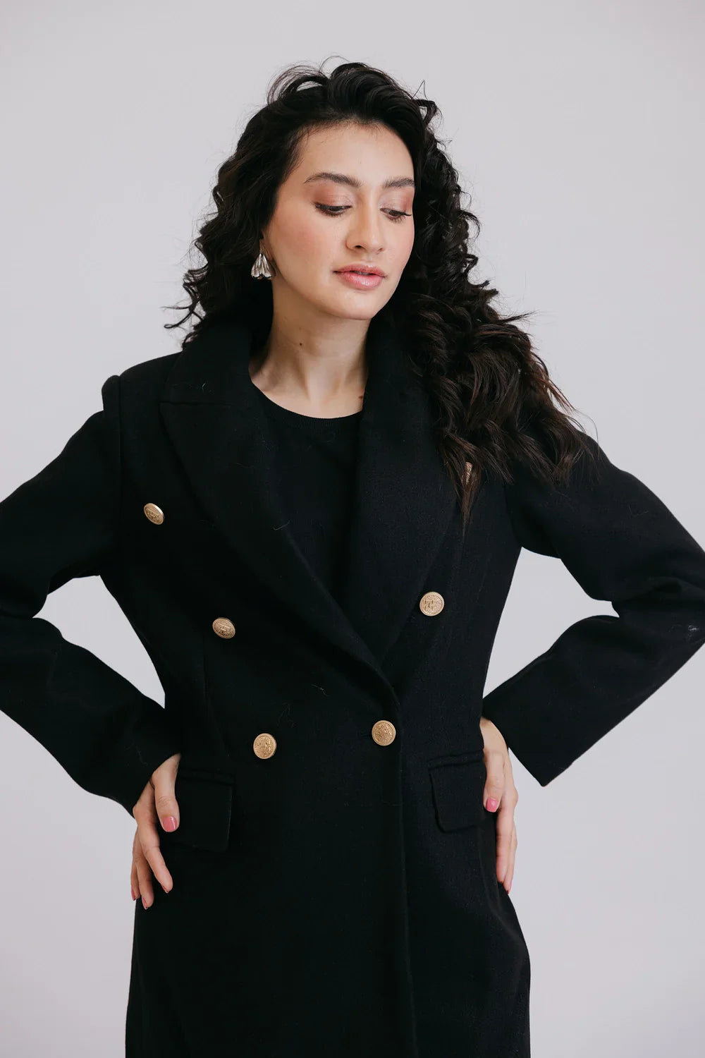 Picture of Ellena - Full Sleeves Long Coat - Available at Raja Sahib