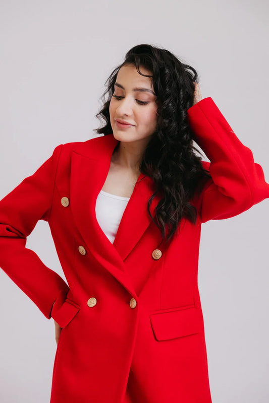 Picture of Ellena - Full Sleeves Long Coat - Available at Raja Sahib