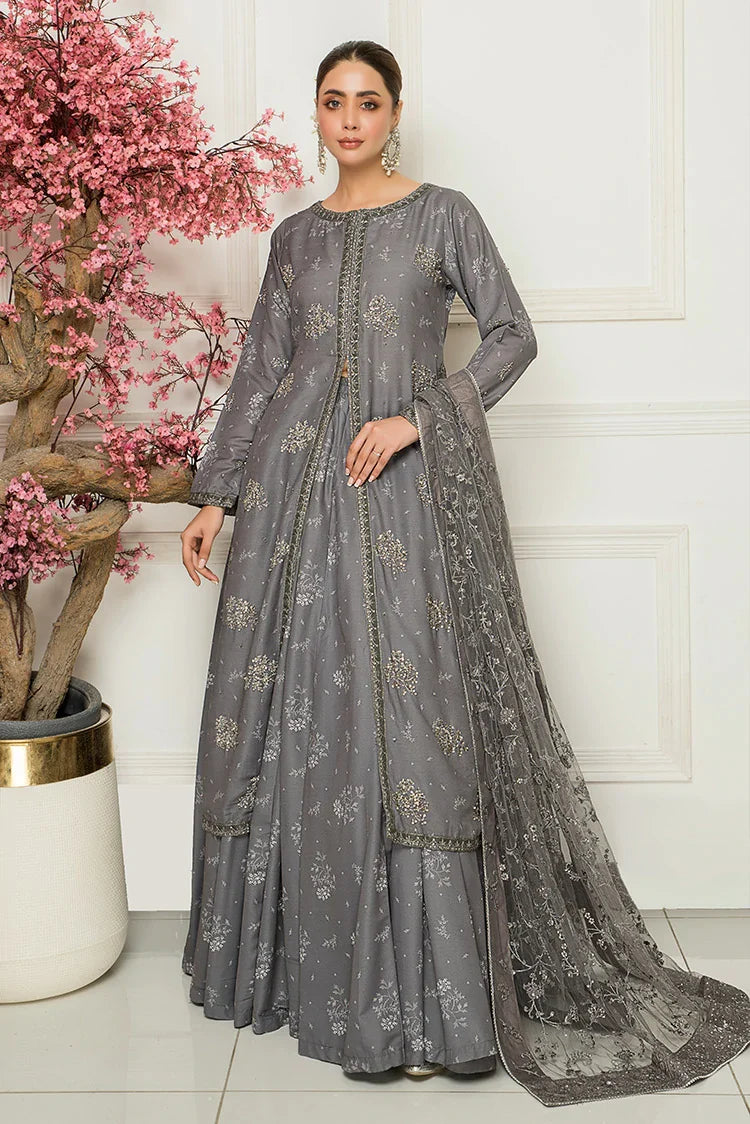 Picture of Ellena - 3-PC Stitched Embroidered Maxi - Available at Raja Sahib