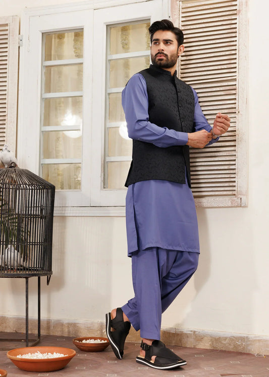 Picture of Platinum Signature Black | Waist Coat Ceremonial - Available at Raja Sahib