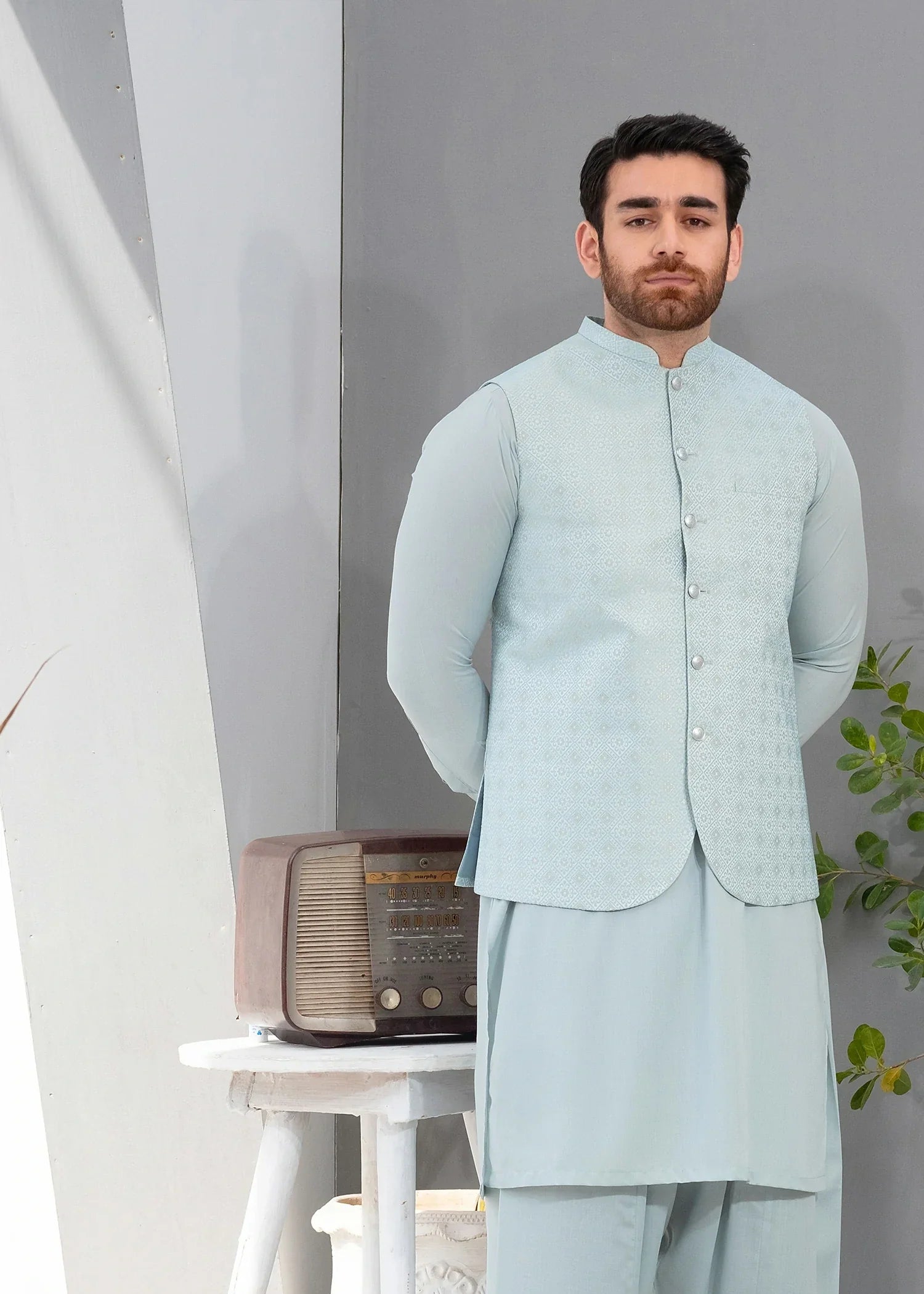 Picture of Platinum Turkish | Waist Coat Ceremonial - Available at Raja Sahib