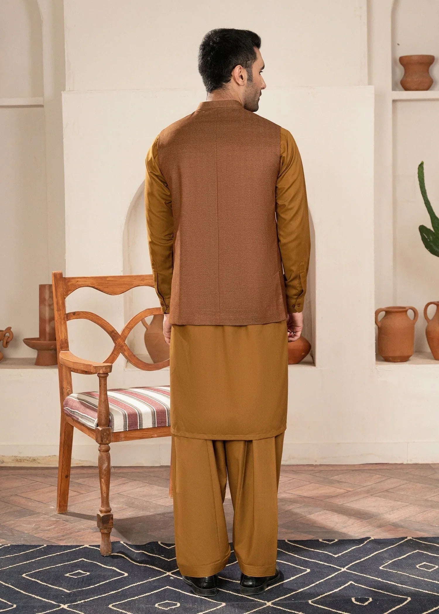 Picture of Platinum Blue | Waist Coat Ceremonial - Available at Raja Sahib