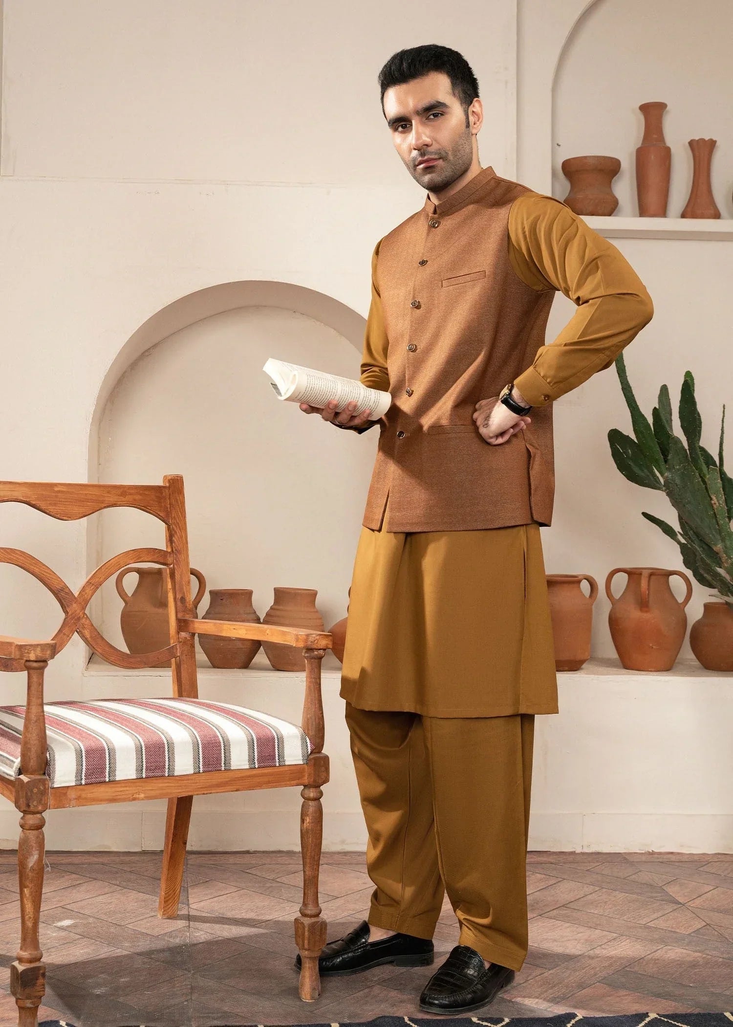 Picture of Platinum Blue | Waist Coat Ceremonial - Available at Raja Sahib