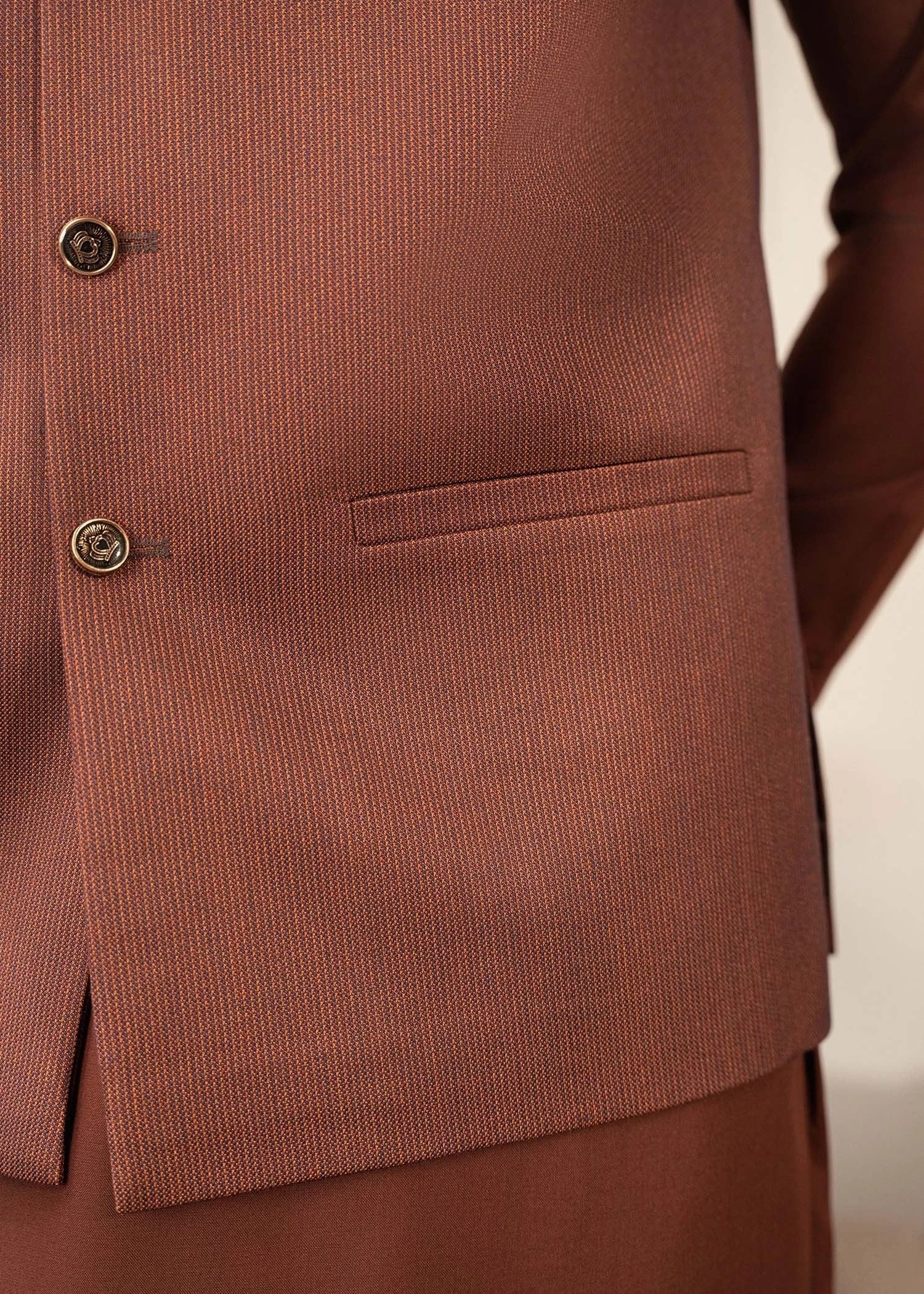 Picture of Platinum Brown | Waist Coat Ceremonial - Available at Raja Sahib