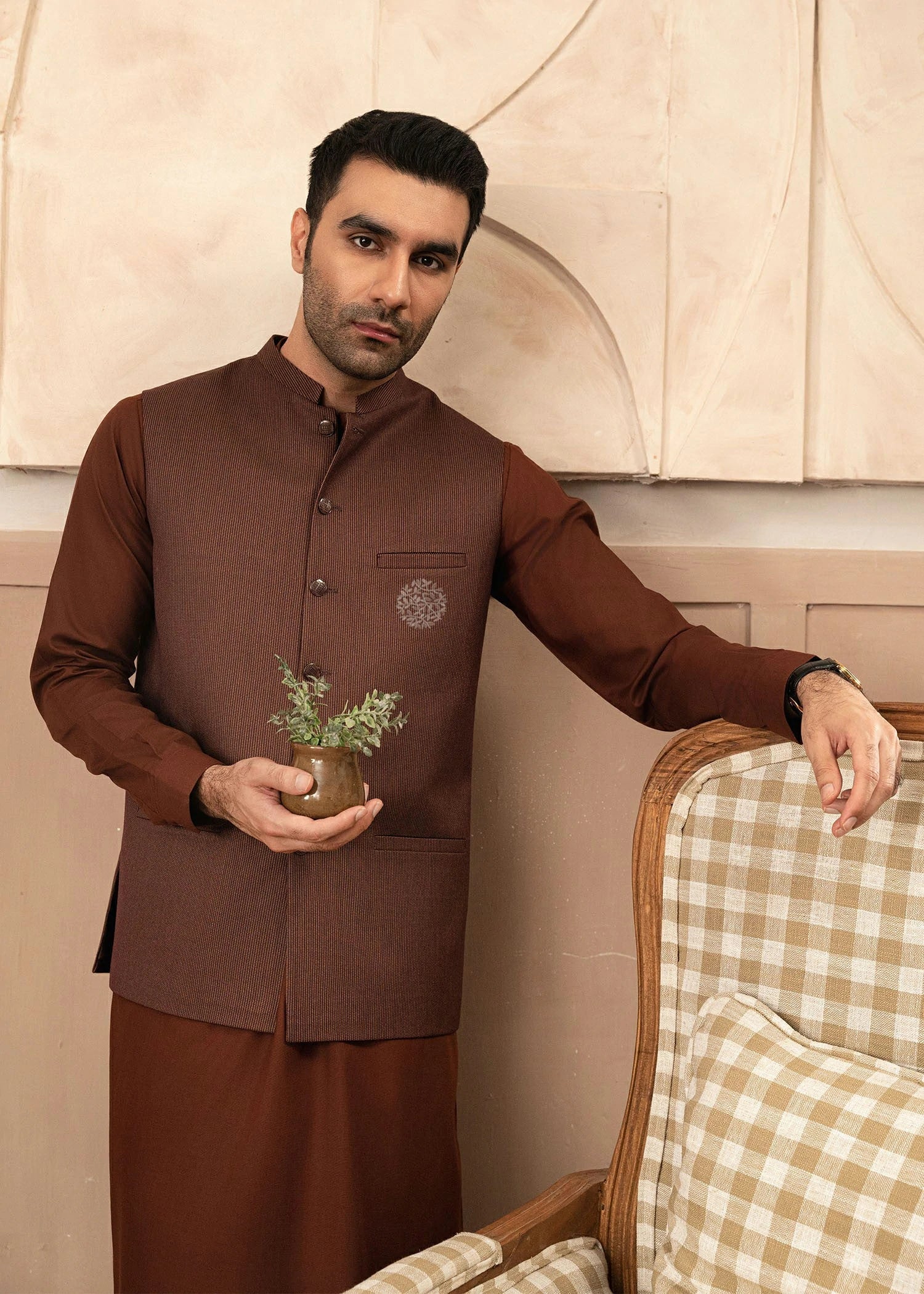 Picture of Platinum Purple | Waist Coat Ceremonial - Available at Raja Sahib