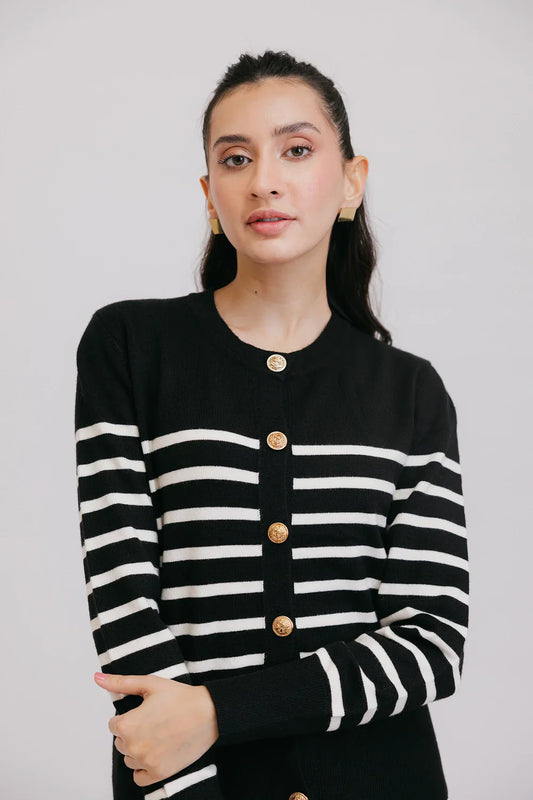 Picture of Ellena - Full Sleeves Round Neck Cardigan Sweater - Available at Raja Sahib