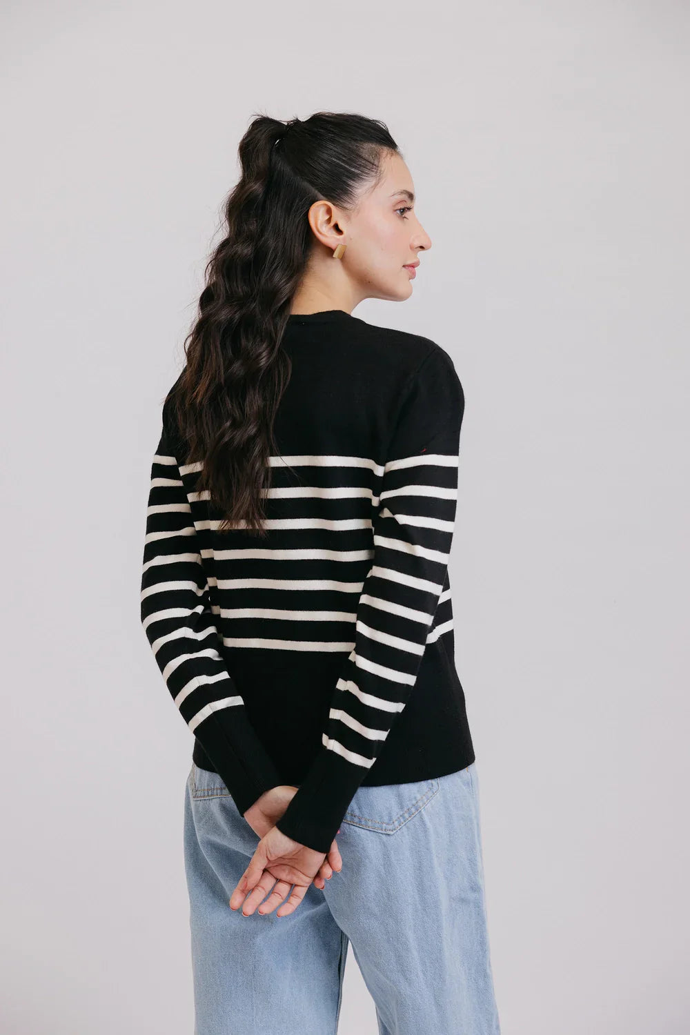 Picture of Ellena - Full Sleeves Round Neck Cardigan Sweater - Available at Raja Sahib