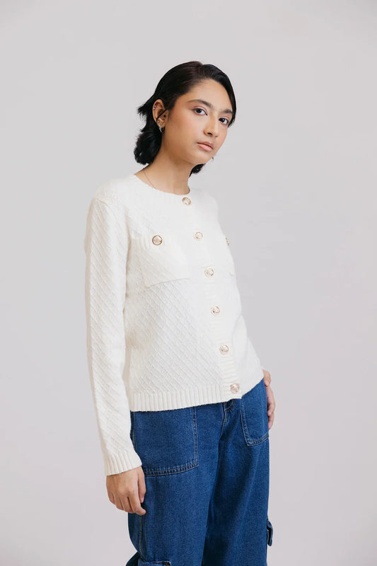 Picture of Full Sleeves Round Neck Cardigan - Available at Raja Sahib