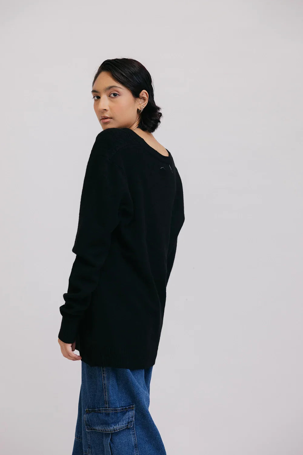 Picture of Ellena - Full Sleeves V-Neck Cardigan Sweater - Available at Raja Sahib