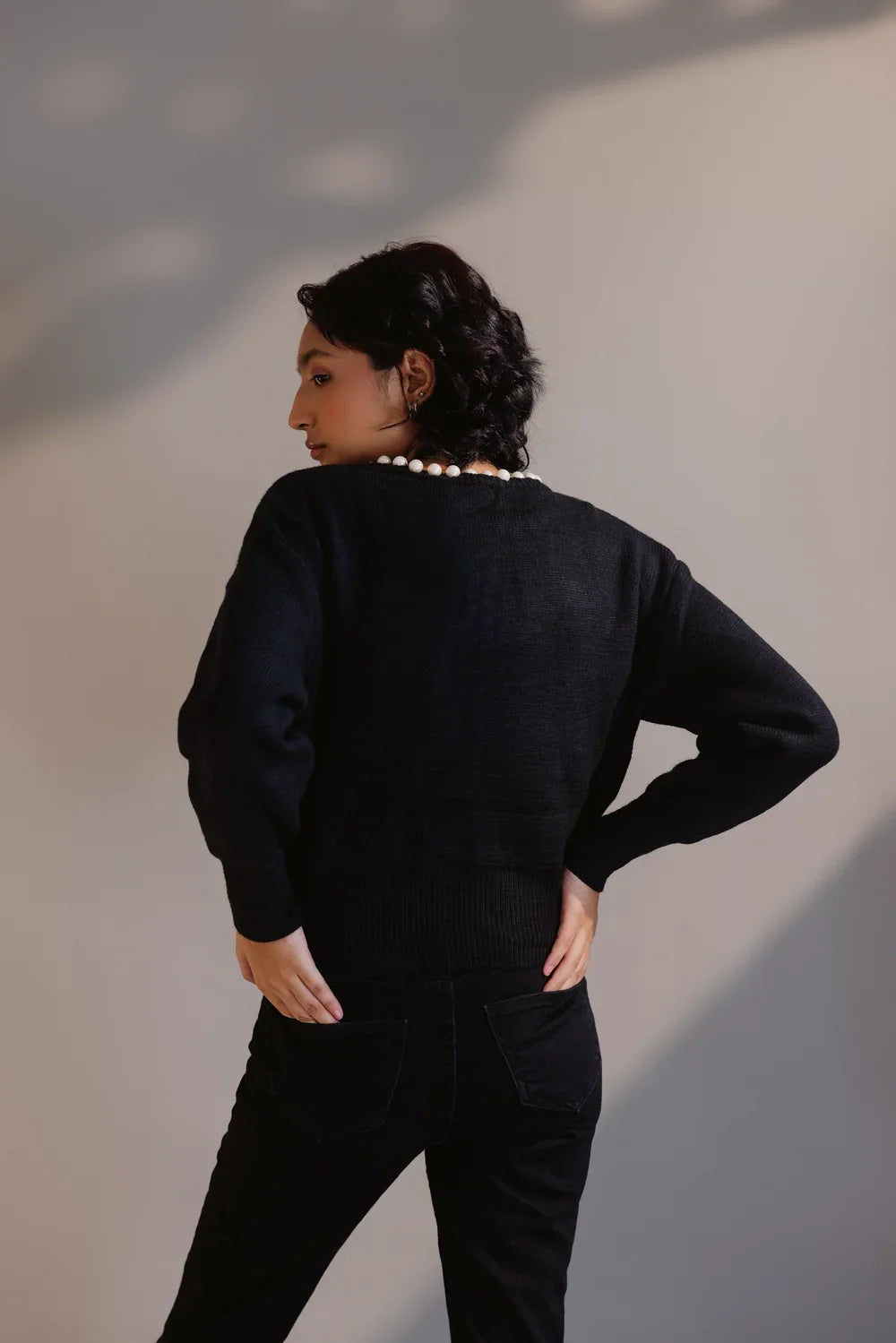 Picture of Ellena - Full Sleeves Round Neck Cardigan Sweater - Available at Raja Sahib