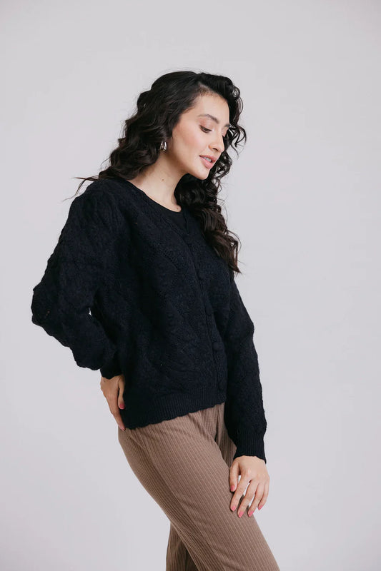 Picture of Ellena - Full Sleeves V-Neck Cardigan Sweater - Available at Raja Sahib