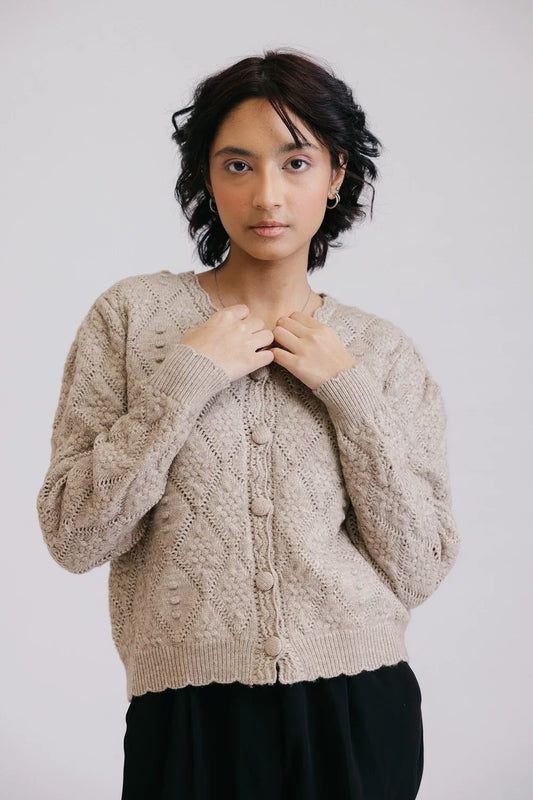 Picture of Ellena - Full Sleeves V-Neck Cardigan Sweater - Available at Raja Sahib