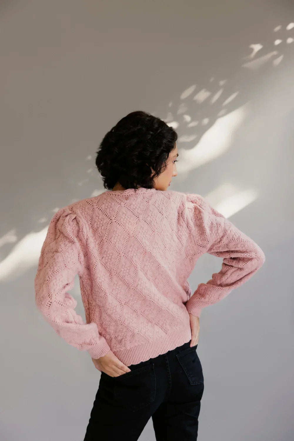Picture of Ellena - Full Sleeves V-Neck Cardigan Sweater - Available at Raja Sahib