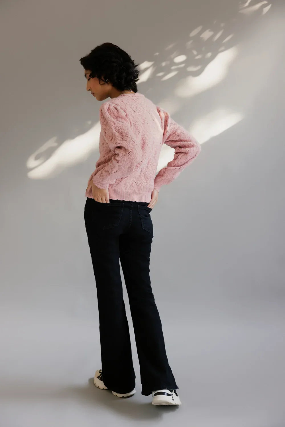 Picture of Ellena - Full Sleeves V-Neck Cardigan Sweater - Available at Raja Sahib