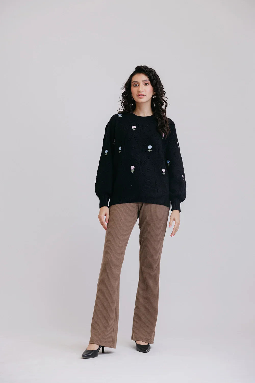 Picture of Ellena - Full Sleeves Round Neck Pullover Sweater - Available at Raja Sahib