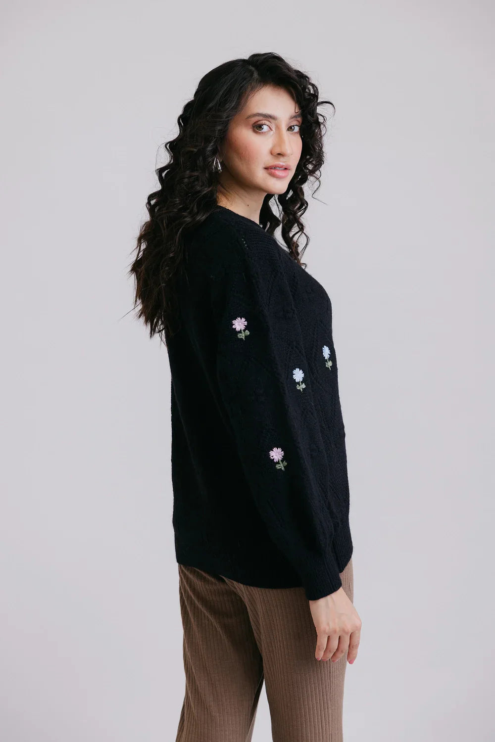 Picture of Ellena - Full Sleeves Round Neck Pullover Sweater - Available at Raja Sahib