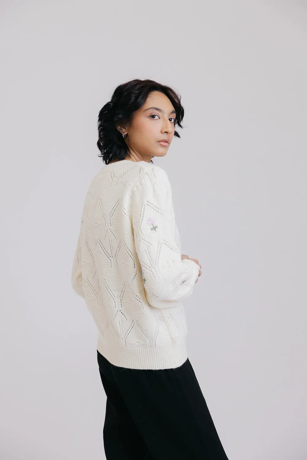 Picture of Ellena - Full Sleeves Round Neck Pullover Sweater - Available at Raja Sahib