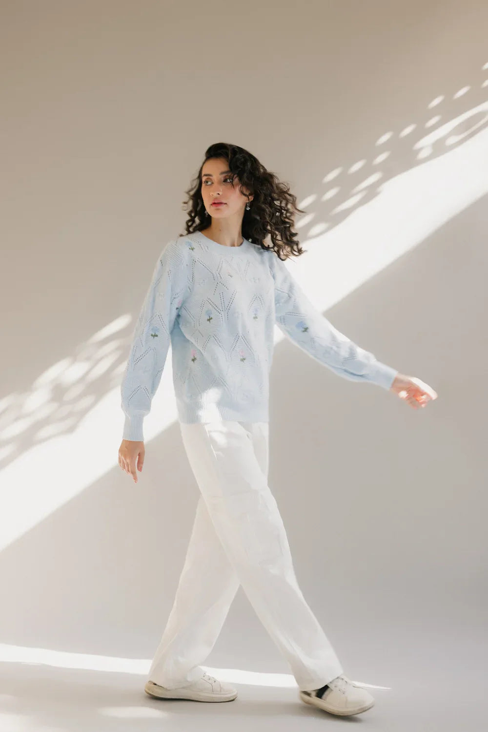 Picture of Ellena - Full Sleeves Round Neck Pullover Sweater - Available at Raja Sahib