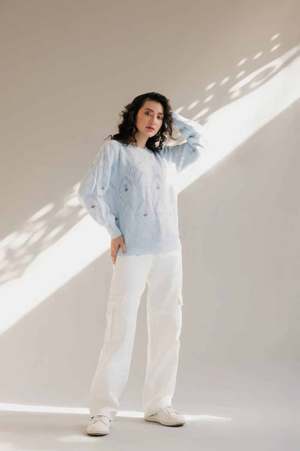 Picture of Ellena - Full Sleeves Round Neck Pullover Sweater - Available at Raja Sahib
