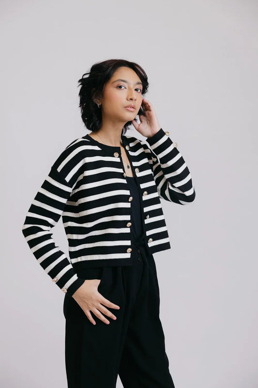 Picture of Ellena - Full Sleeves Round Neck Cardigan Sweater - Available at Raja Sahib
