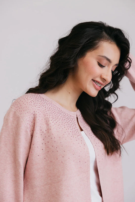 Picture of Ellena - Full Sleeves Round Neck Cardigan Sweater - Available at Raja Sahib