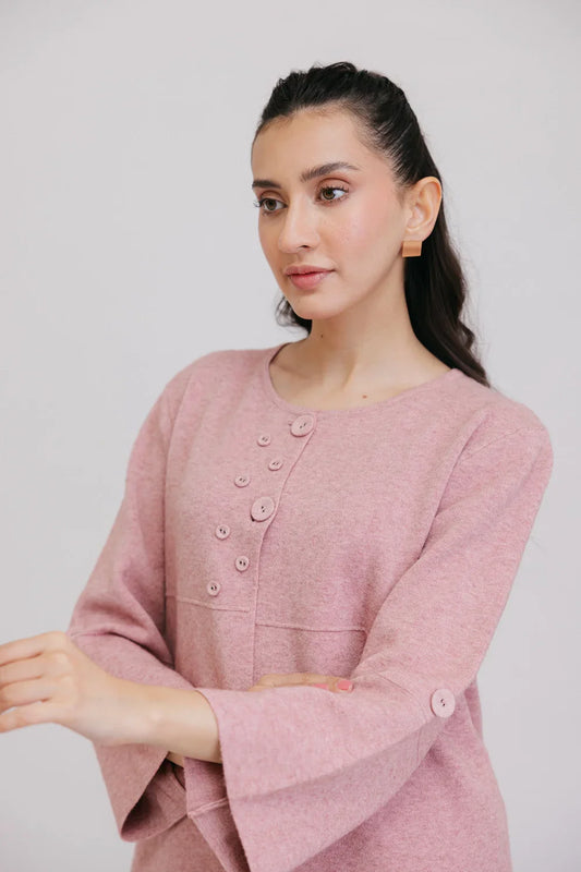Picture of Ellena - Full Sleeves Round Neck Cardigan Sweater - Available at Raja Sahib