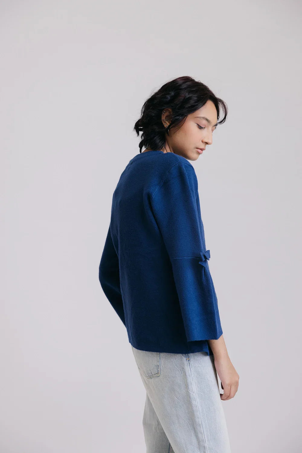 Picture of Ellena - Full Sleeves Round Neck Cardigan Sweater - Available at Raja Sahib