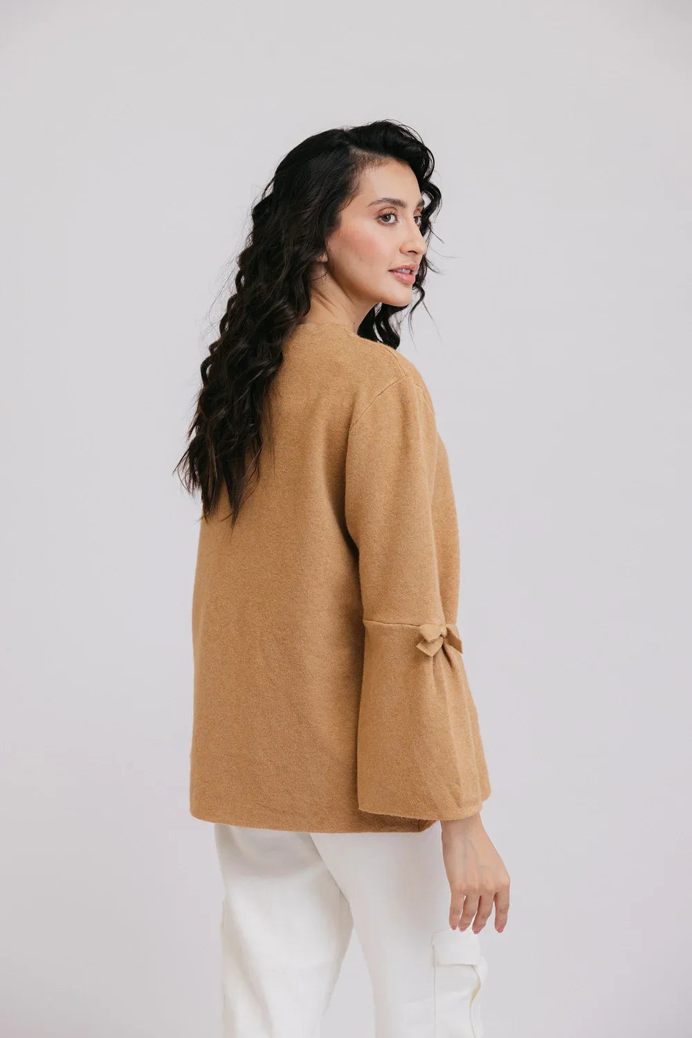Picture of Ellena - Full Sleeves Round Neck Cardigan Sweater - Available at Raja Sahib