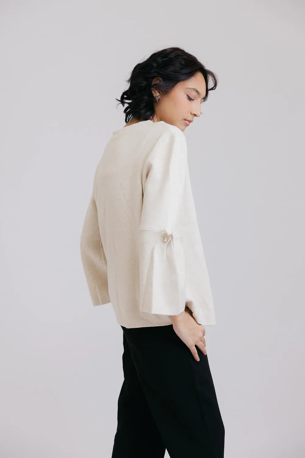 Picture of Ellena - Full Sleeves Round Neck Cardigan Sweater - Available at Raja Sahib