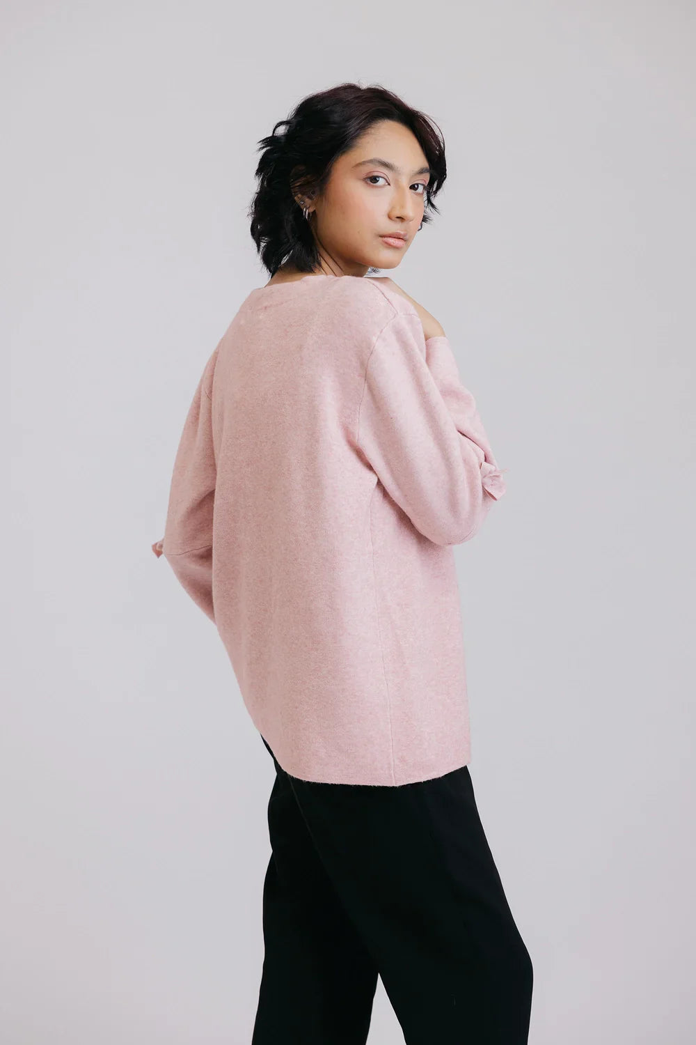 Picture of Ellena - Full Sleeves Round Neck Cardigan Sweater - Available at Raja Sahib