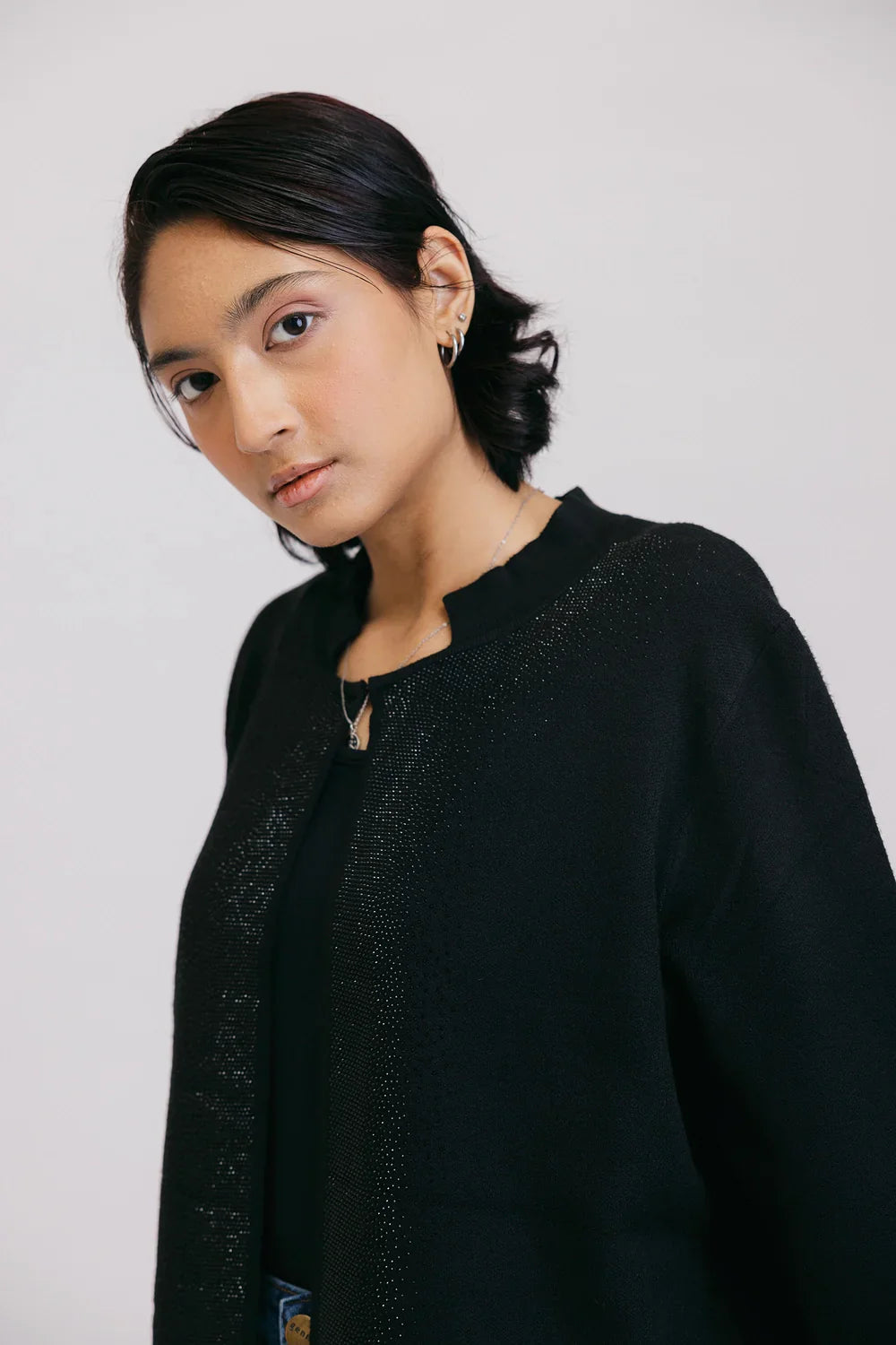 Picture of Ellena - Full Sleeves Round Neck Cardigan Sweater - Available at Raja Sahib
