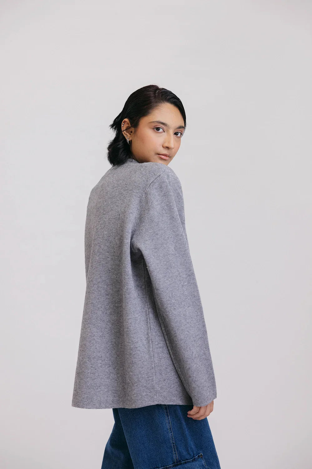 Picture of Ellena - Full Sleeves Round Neck Cardigan Sweater - Available at Raja Sahib
