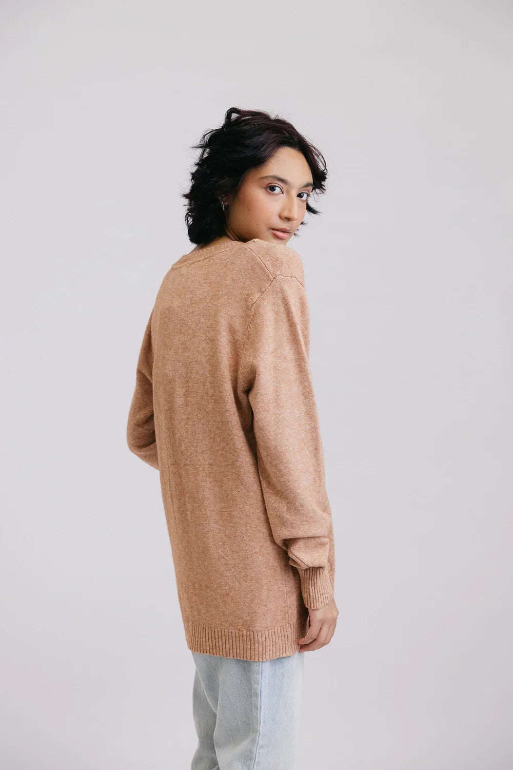 Picture of Ellena - Full Sleeves V-Neck Cardigan Sweater - Available at Raja Sahib