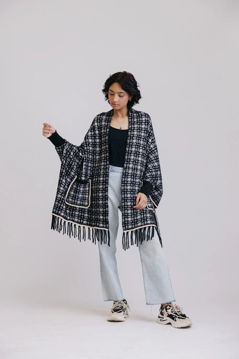 Picture of Ellena - Fall Poncho Capes with Front Pockets - Available at Raja Sahib