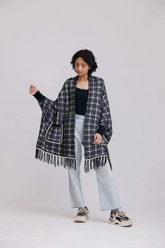 Picture of Ellena - Fall Poncho Capes with Front Pockets - Available at Raja Sahib