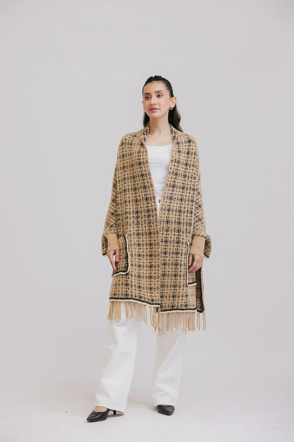 Picture of Ellena - Fall Poncho Capes with Front Pockets - Available at Raja Sahib