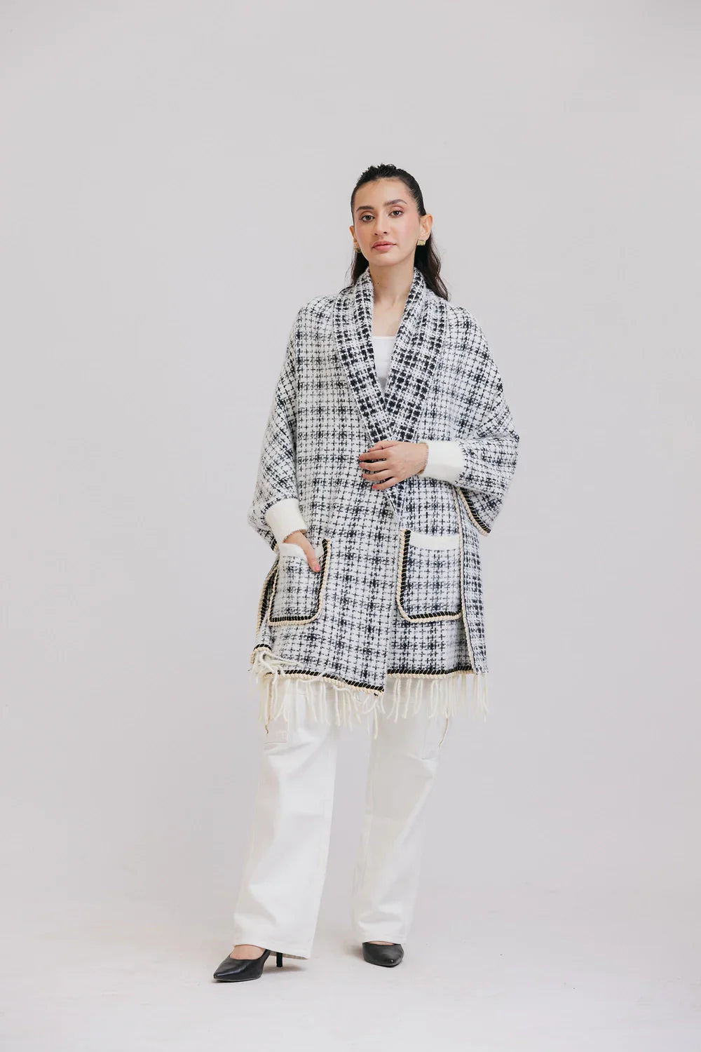 Picture of Ellena - Fall Poncho Capes with Front Pockets - Available at Raja Sahib