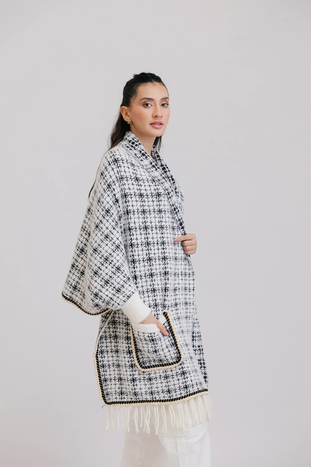 Picture of Ellena - Fall Poncho Capes with Front Pockets - Available at Raja Sahib