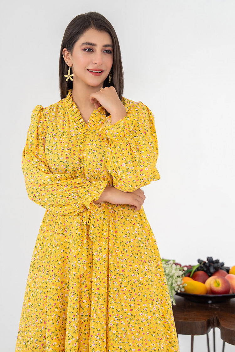 Picture of Ellena - Printed Lawn Maxi Dress - Available at Raja Sahib