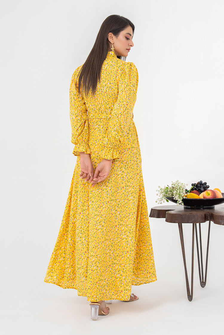 Picture of Ellena - Printed Lawn Maxi Dress - Available at Raja Sahib