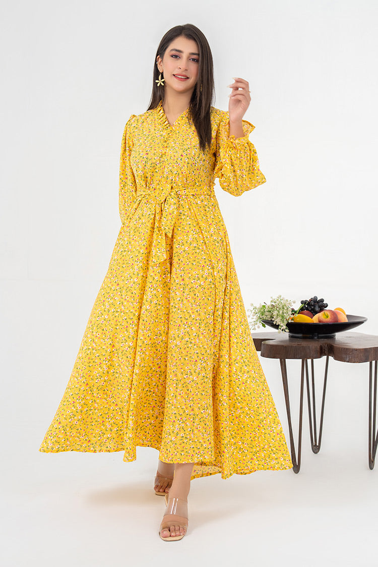 Picture of Ellena - Printed Lawn Maxi Dress - Available at Raja Sahib