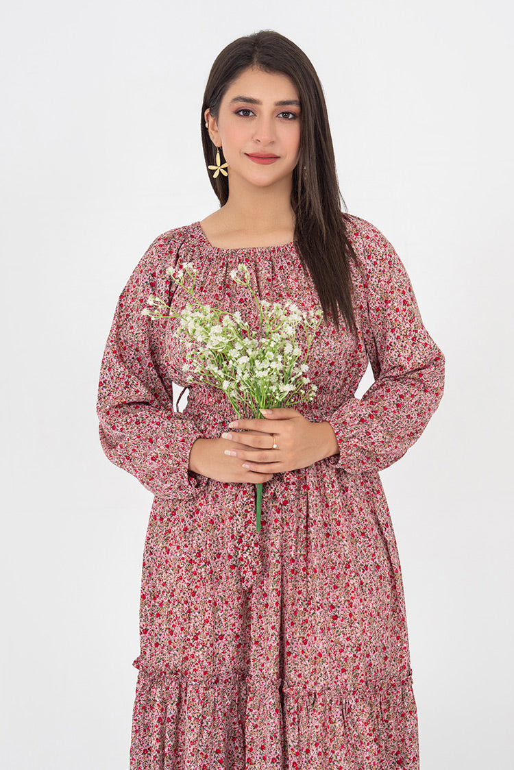 Picture of Ellena - Printed Lawn Maxi Dress - Available at Raja Sahib