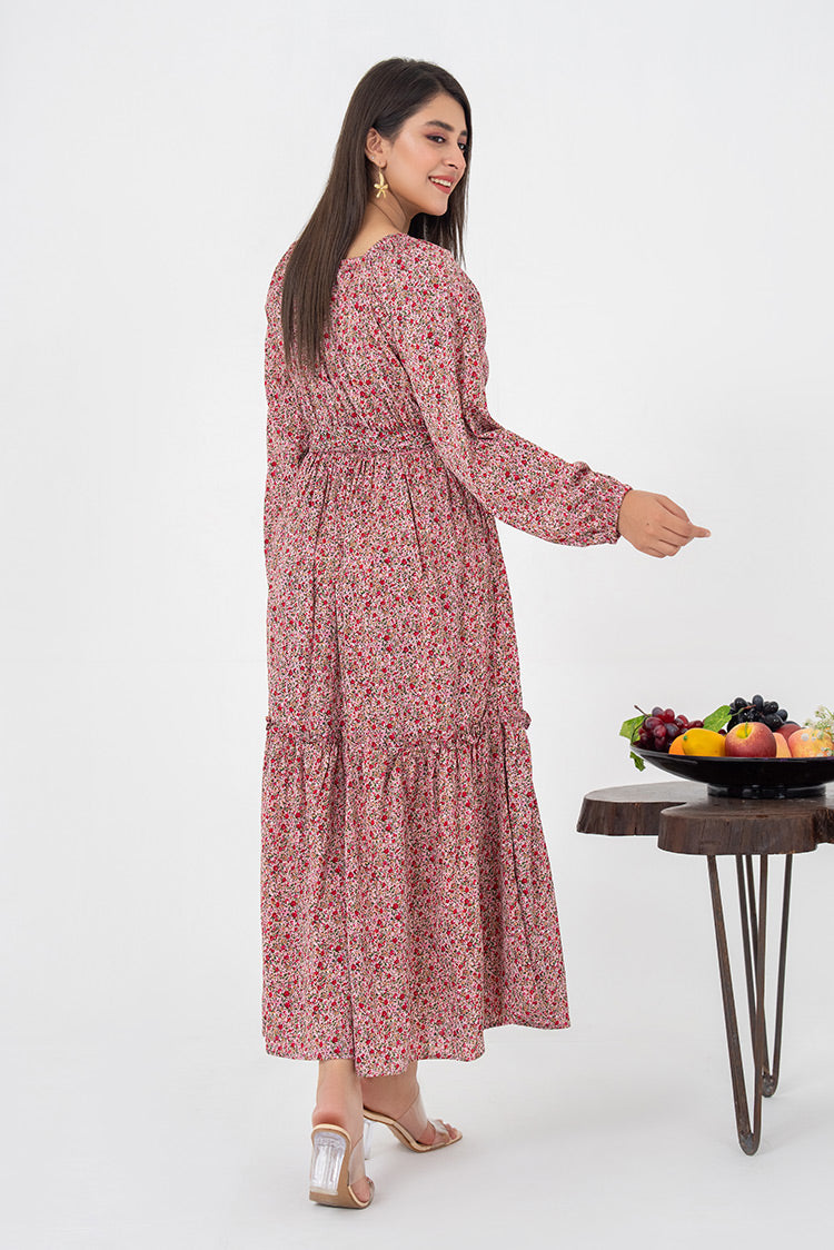 Picture of Ellena - Printed Lawn Maxi Dress - Available at Raja Sahib
