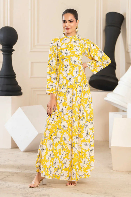 Picture of Ellena - Printed Ladies Maxi Dress - Available at Raja Sahib