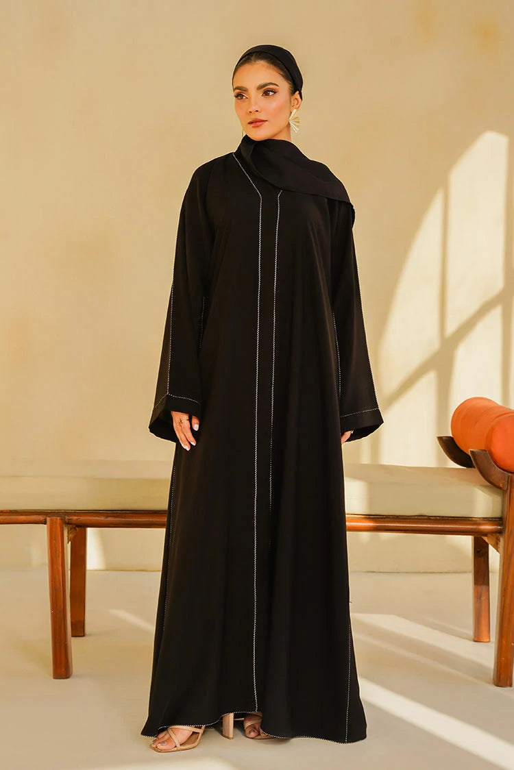 Picture of Divinely Crafted - Wahj Abaya Set - Buttoned Up - Available at Raja Sahib