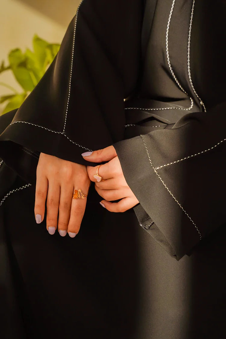 Picture of Divinely Crafted - Wahj Abaya - Buttoned Up - Available at Raja Sahib
