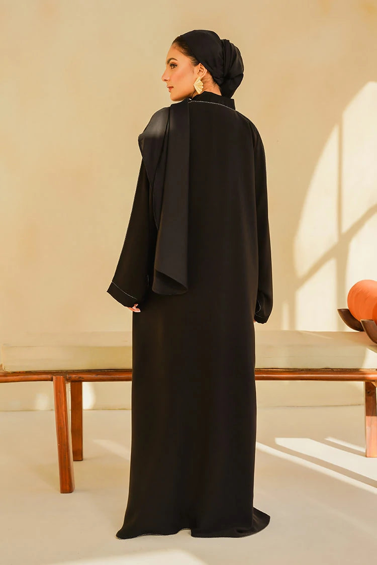 Picture of Divinely Crafted - Wahj Abaya Set - Buttoned Up - Available at Raja Sahib
