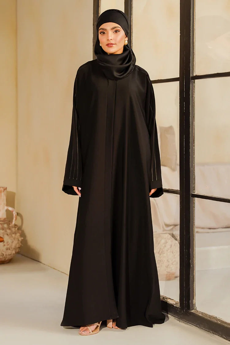Picture of Divinely Crafted - Marjan Abaya - Buttoned Up - Available at Raja Sahib